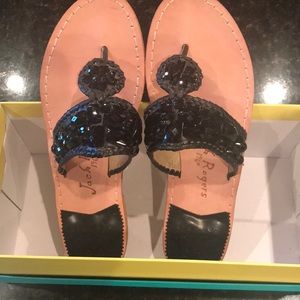 Jack Rogers Bijou Black rhinestones sandals.  New